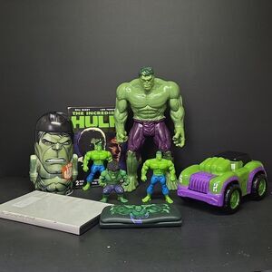 Avengers Hulk bank,  dvds, Glasses Case, Figures, Car